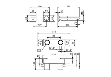 MILANO - G711B+M011A - Wall-mounted washbasin mixer by Fantini Rubinetti - view 3